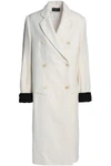 ANN DEMEULEMEESTER WOMAN TWO-TONE LINEN AND COTTON-BLEND COAT IVORY,GB 3024088872824548