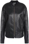 VINCE WOMAN LEATHER BOMBER JACKET BLACK,GB 13331180551826634