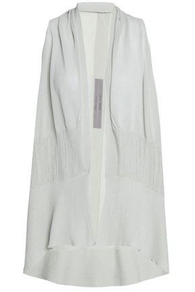 Rick Owens Woman Draped Paneled Cotton-blend Waistcoat Grey Green