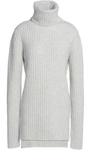 ANN DEMEULEMEESTER WOMAN RIBBED WOOL AND CASHMERE-BLEND TURTLENECK SWEATER LIGHT GRAY,AU 3024088872822948