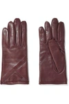 IRIS & INK WOMAN CARRIE LEATHER GLOVES CLARET,AU 1016843420064024