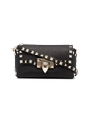 Valentino Garavani Rockstud Mini Calfskin Leather Crossbody Bag In Black