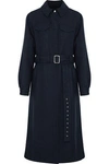 MAJE WOMAN GINTA BELTED WOOL-TWILL COAT STORM BLUE,US 1016843419786085