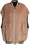 BRUNELLO CUCINELLI WOMAN REVERSIBLE ALPACA-FELT BOMBER JACKET BLUSH,GB 1016843419834946