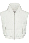 BRUNELLO CUCINELLI WOMAN QUILTED SHELL HOODED waistcoat IVORY,US 1016843419850585