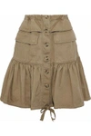 RED VALENTINO WOMAN FLUTED COTTON-TWILL SKIRT SAND,US 1874378723037173