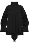 ADEAM ADEAM WOMAN SMOCKED SILK-TWILL BLOUSE BLACK,3074457345618923331