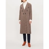 MAJE GUINDY DOUBLE-BREASTED CHECKED WOOL COAT