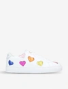 KURT GEIGER LIO METALLIC HEARTS LEATHER TRAINERS,98680603