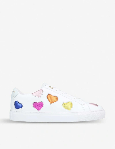 KURT GEIGER KURT GEIGER LONDON WOMENS MULT/OTHER LIO METALLIC HEARTS LEATHER TRAINERS,98680603