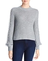 MARLED X OLIVIA CULPO BLOUSON-SLEEVE CROPPED SWEATER,1117-MS358B