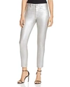 JOE'S JEANS CHARLIE ANKLE JEANS IN METALLIC COATED SILVER,BEXSIV5748