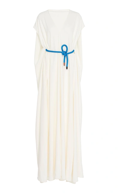 Victoria Beckham Belted Caftan Maxi Dress In White