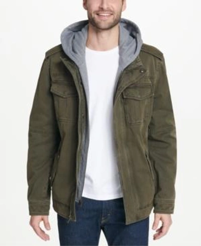 LEVI'S MEN'S SHERPA LINED TWO POCKET HOODED TRUCKER JACKET