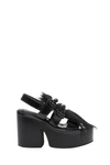 SIMONE ROCHA PLATFROM SANDALS WITH FUR INSERT AND BUCKLES,10720439