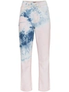 ASHLEY WILLIAMS ASHLEY WILLIAMS JEANS MIT BATIKMUSTER - BLAU