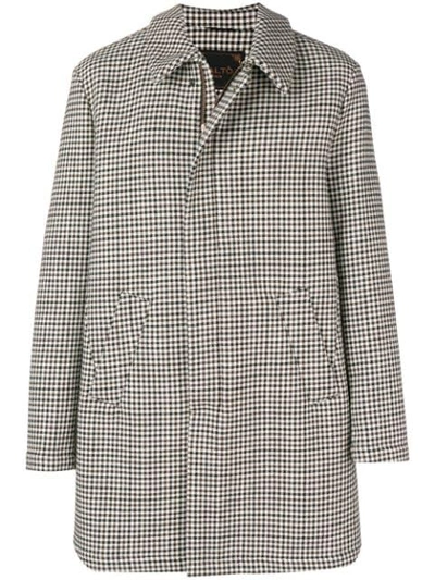 Paltò Houndstooth Zipped Coat - 白色 In White