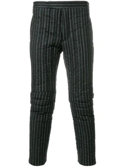 Thom Browne Articulated Quilted Chalk-striped Flannel Trouser In Grey