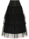 BURBERRY BURBERRY MESH LACE SKIRT - BLACK