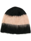 ALEXANDER WANG T T BY ALEXANDER WANG STRIPED BEANIE - BLACK