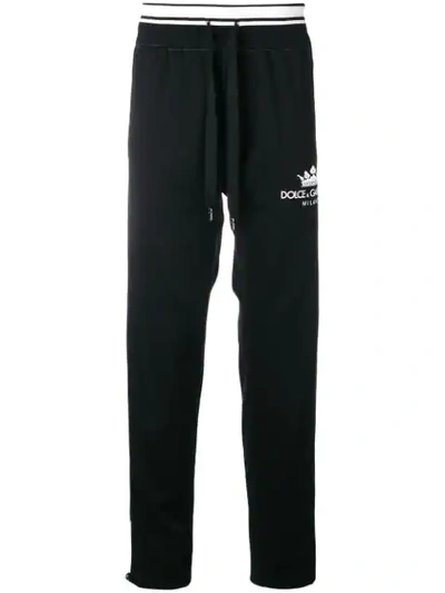 Dolce & Gabbana Dolce And Gabbana Black Zipper Crown Lounge Pants