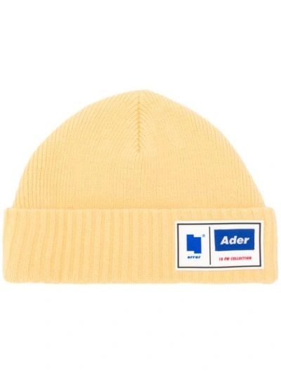 Ader Error 罗纹针织logo套头帽 - 黄色 In Yellow