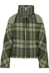 JW ANDERSON HOODED CHECKED WOOL DOWN JACKET