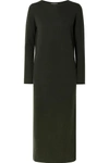 ALLUDE WOOL AND CASHMERE-BLEND MIDI DRESS