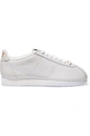 NIKE CLASSIC CORTEZ FAUX SUEDE-TRIMMED LEATHER SNEAKERS