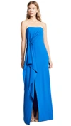 HALSTON HERITAGE STRAPLESS DRAPE GOWN