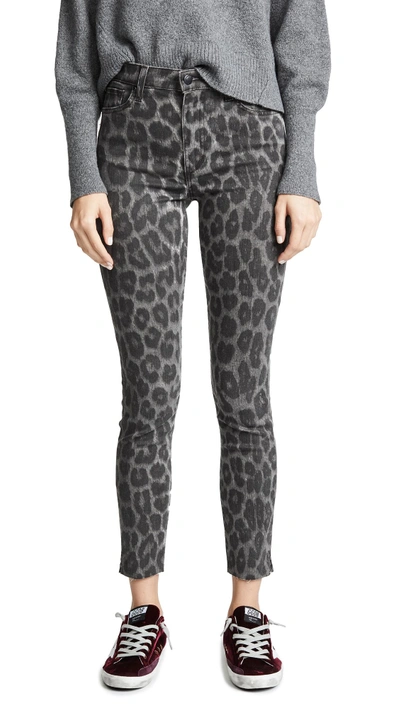 Joe's Jeans Flawless - Charlie Raw Hem High Waist Ankle Skinny Jeans In Grey Leopard