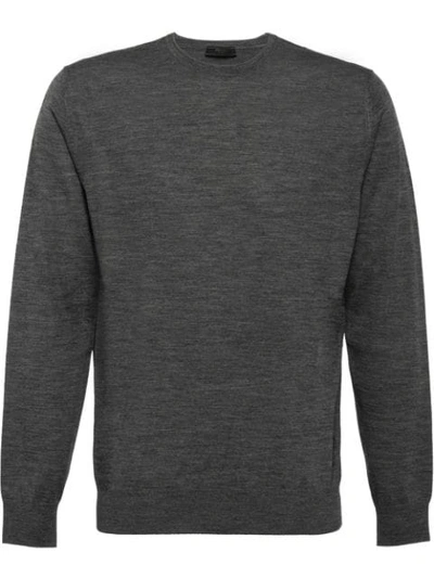 Prada Crew Neck Sweater In Grey