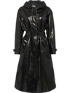 PRADA Hooded leather trench coat
