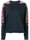 ACOTÉ ACOTÉ FLORAL EMBROIDERY SWEATSHIRT - 蓝色