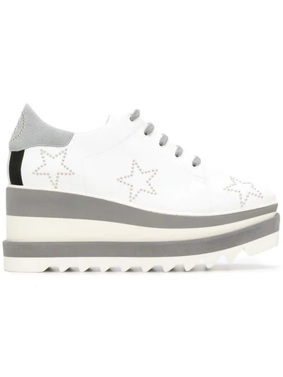 Stella Mccartney Sneak-elyse Studded Wedge Sneaker In White