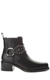 RED VALENTINO EMBELLISHED LEATHER ANKLE BOOTS,10720664