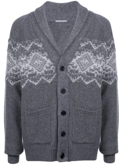 Michael Bastian Patterned Longline Cardigan - Grey