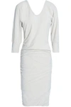 JAMES PERSE WOMAN RUCHED COTTON-JERSEY DRESS STONE,AU 4146401443653326