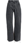 RE/DONE BY LEVI'S RE/DONE BY LEVI'S WOMAN FRAYED HIGH-RISE BOOTCUT JEANS BLACK,3074457345619433688