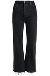 RE/DONE BY LEVI'S RE/DONE BY LEVI'S WOMAN FRAYED HIGH-RISE BOOTCUT JEANS BLACK,3074457345619433176