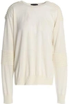 BELSTAFF WOMAN PLEATED WOOL, SILK AND CASHMERE-BLEND jumper IVORY,GB 4230358016182727