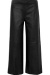 ADAM LIPPES CROPPED LEATHER WIDE-LEG PANTS,US 1874378722820087