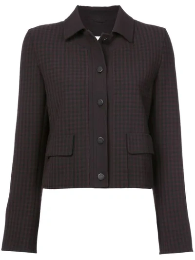 Akris Punto Checked Fitted Jacket - Black