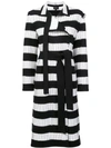 AKRIS AKRIS STRIPED TRENCH COAT - BLACK