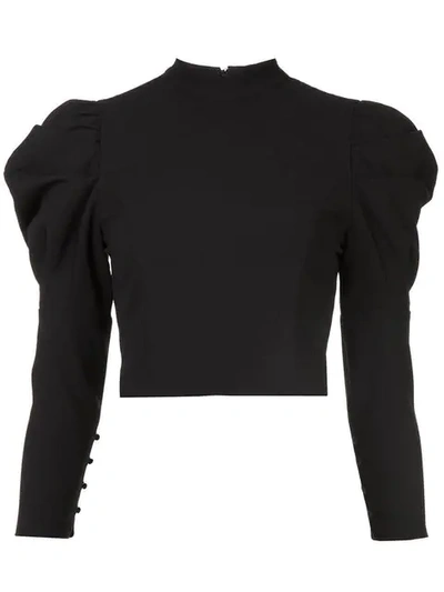 Alice And Olivia Alice+olivia Puff Sleeve Blouse - 黑色 In Black