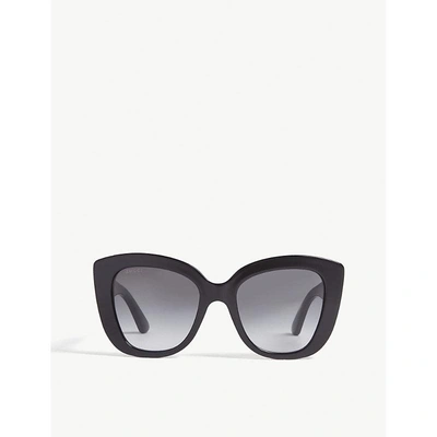Gucci Womens Black Gg0327s Cat-eye Frame Sunglasses In Multi