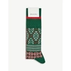 GUCCI FAIR ISLE JACQUARD COTTON-KNITTED SOCKS