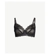 WACOAL WACOAL WOMEN'S CHARCOAL LACE PERFECTION SCALLOPED STRETCH-LACE UNDERWIRED BRA,99913403
