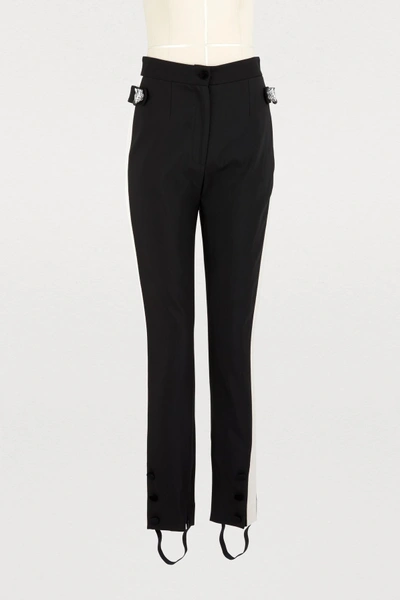 Dolce & Gabbana Striped Leggings In Black