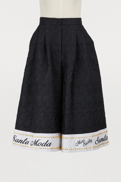 Dolce & Gabbana Skirt Trousers In Jacquard In Black